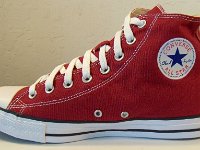 Chili Paste Red High Top Chucks  Inside patch view of a right chili paste red high top